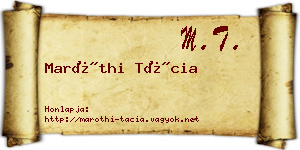 Maróthi Tácia névjegykártya